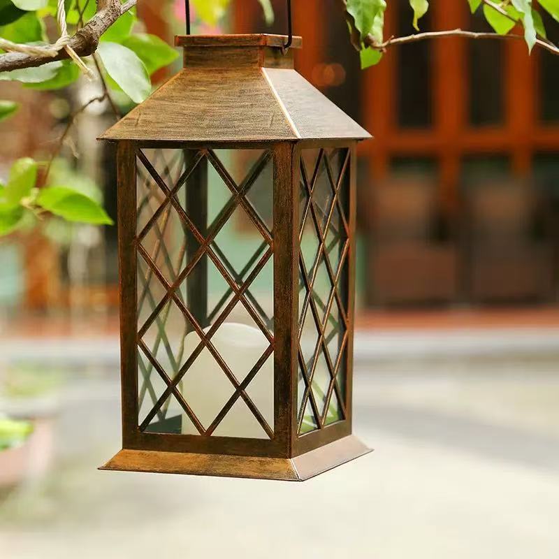 Cross-border best-selling outdoor solar garden lamps, candle wind lamps, garden lawn decorative landscape lamps, retro candle lamps details Picture