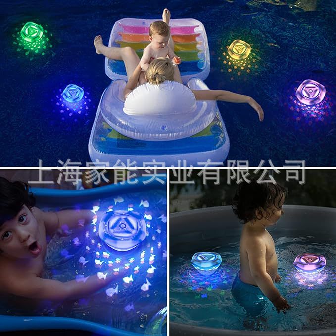 Cross-border best-selling LED waterproof bathtub swimming pool lights, floating pool lights, outdoor swimming pool party water projection decorative lights Specification drawing