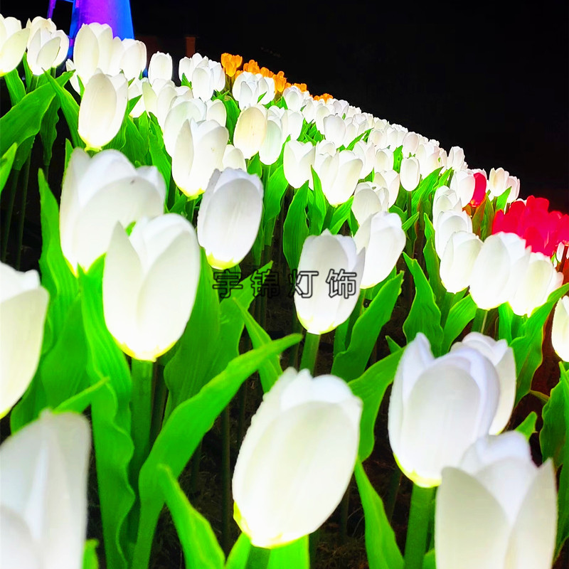 Direct-sale LED landscape tulip lights, simulated fabric rose tulip ground lights, square lighting decorative lights Specification drawing