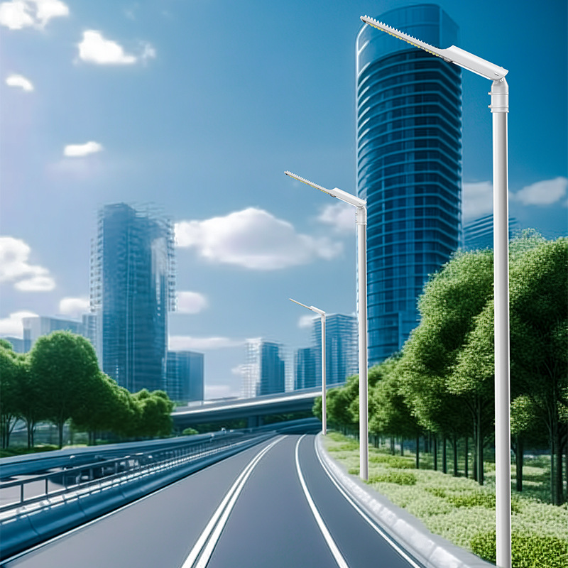 Outdoor road lighting fixtures, municipal street lamps, led street lamps, single-arm die-cast aluminum street lamps for new rural projects in residential areas Specification drawing