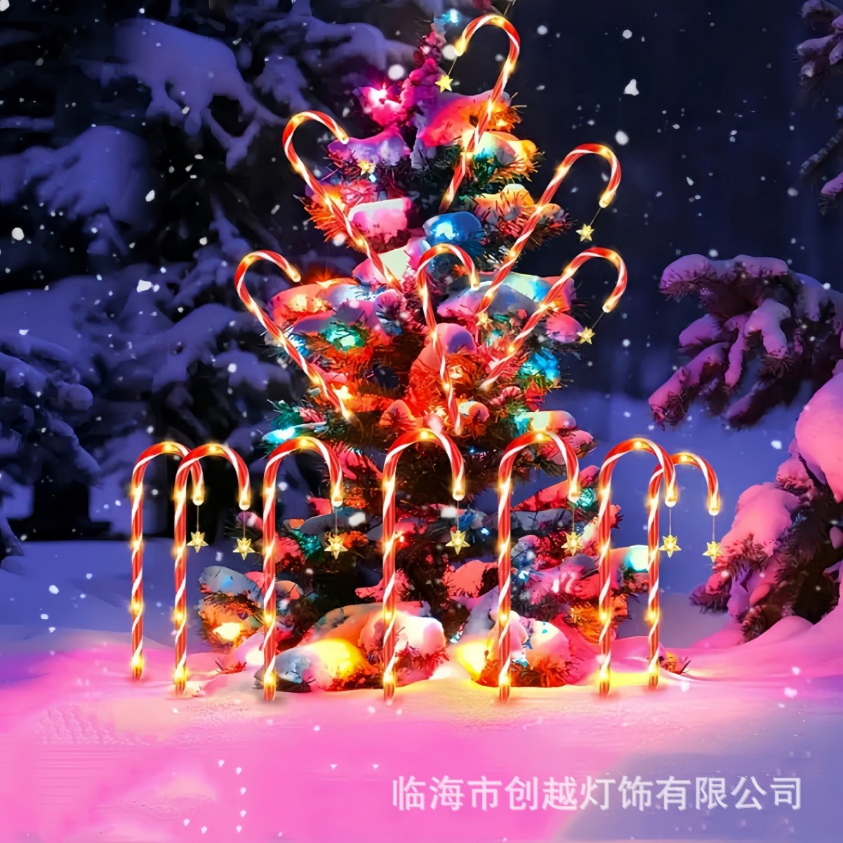 Solar lawn lights, ground socket lights, Christmas decorations, candy cane lights, outdoor garden one-to-five courtyard lights wholesale details Picture