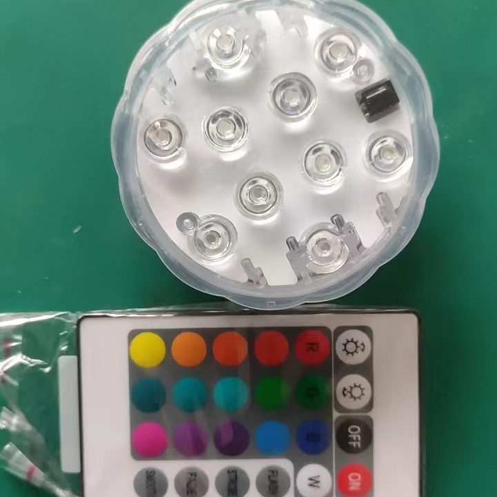 LED remote-controlled diving fish tank light, 10 lights, underwater light, bath light, landscape light, vase light, aquarium fountain light details Picture