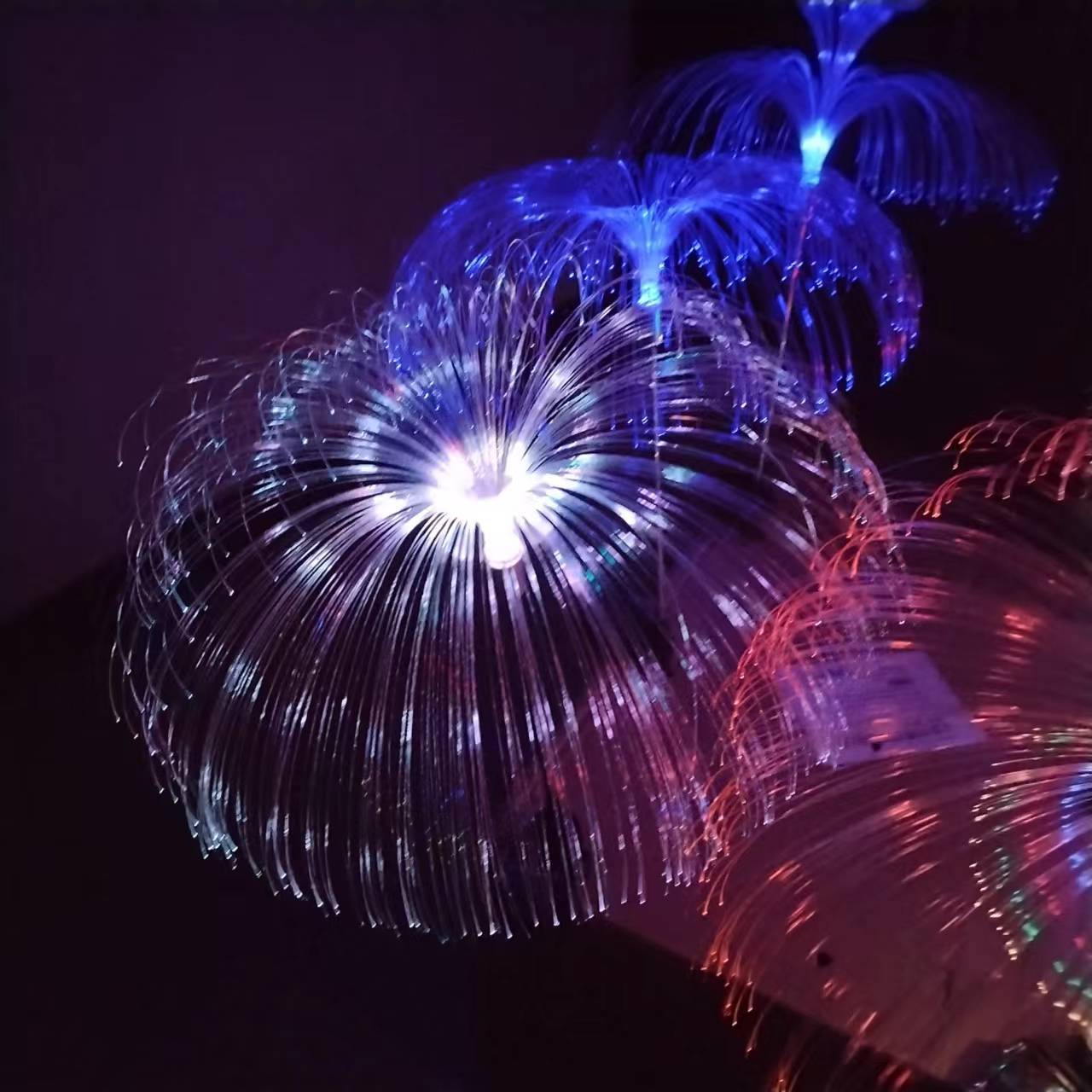 Solar jellyfish lamp, outdoor double-layer jellyfish lamp, reed field insert lamp, decorative lamp, solar fiber jellyfish lamp Application Scenario