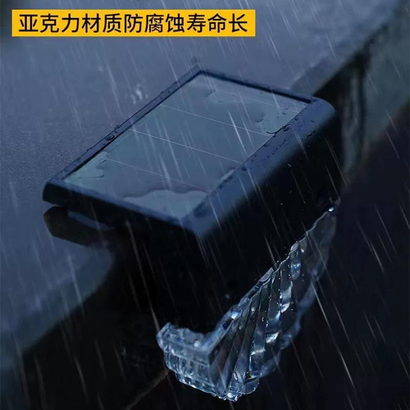 Solar-powered outdoor courtyard wall lamps, fence, garden railing decoration, balcony atmosphere, staircase, step, fence lamps Application Scenario