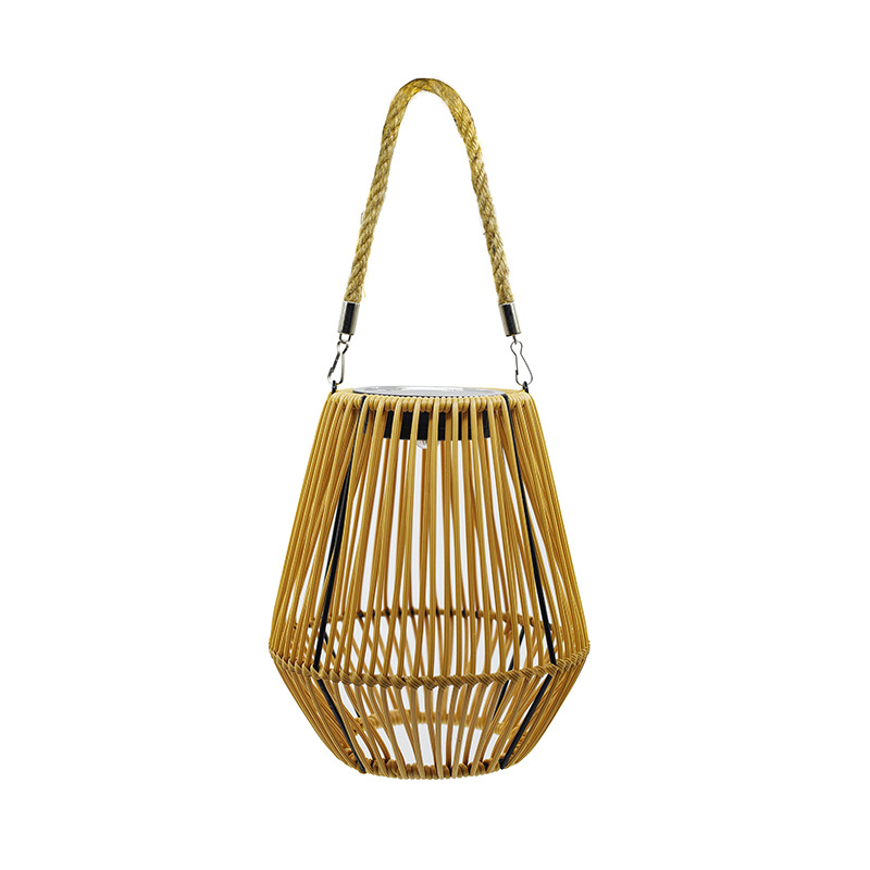 Outdoor solar garden lights, rattan and bamboo woven lanterns, Chinese-style retro hanging lights, balcony decoration atmosphere, night lights Item Picture