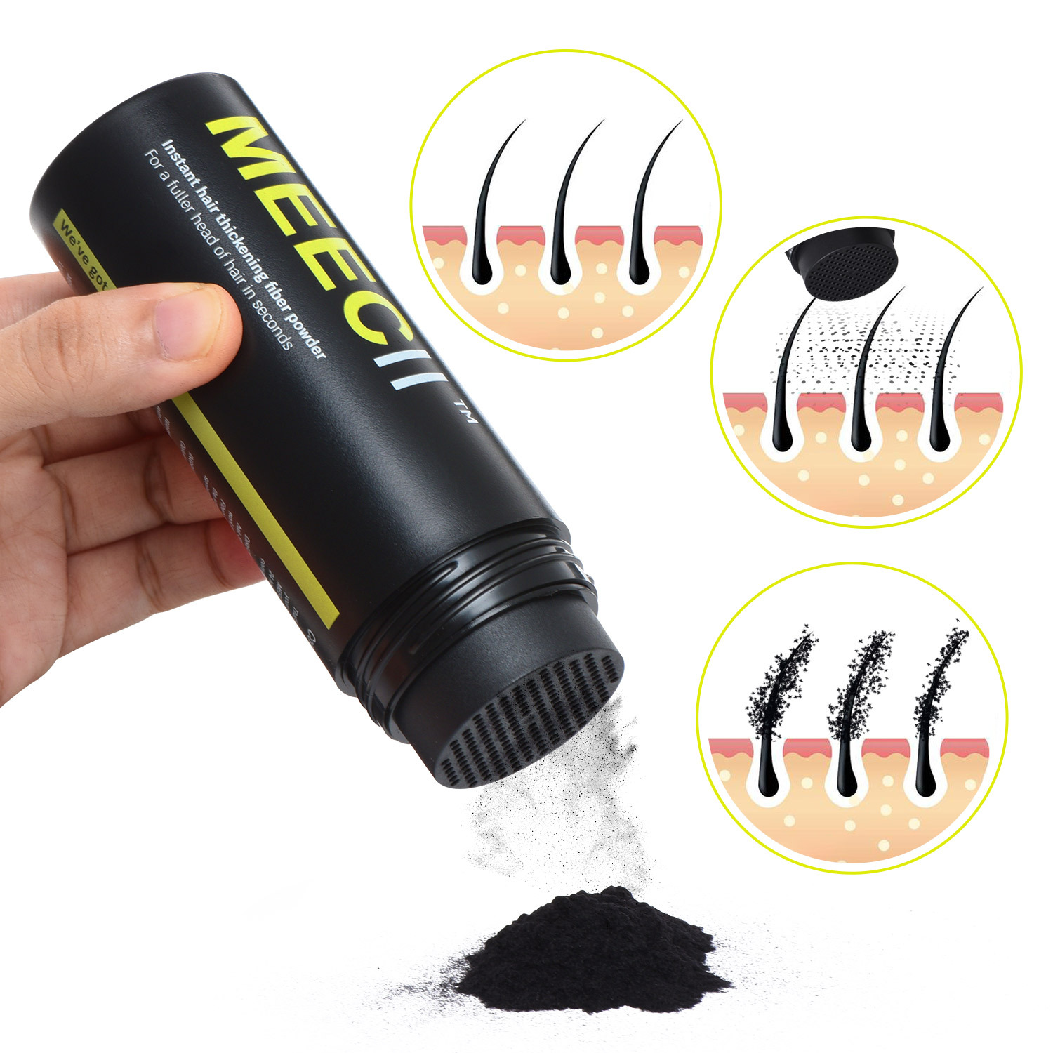 MEECII Hair Fiber Dense Hair Fiber High-quality 27.5g Thickening and hair growth Fiber powder details Picture