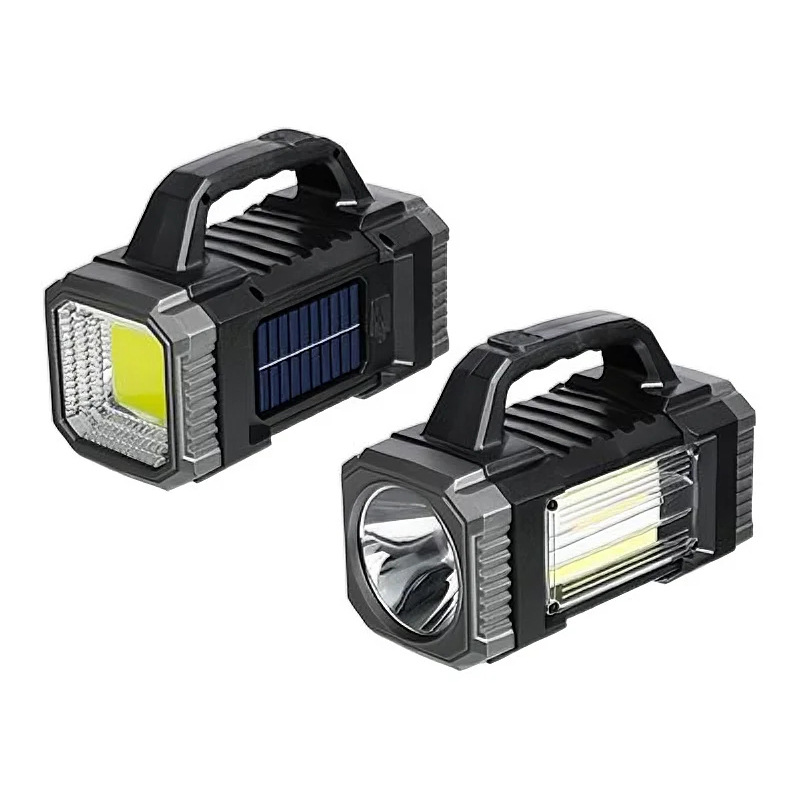 New high-intensity flashlight, outdoor long-range portable searchlight, solar charging flashlight, household led portable lamp Item Picture