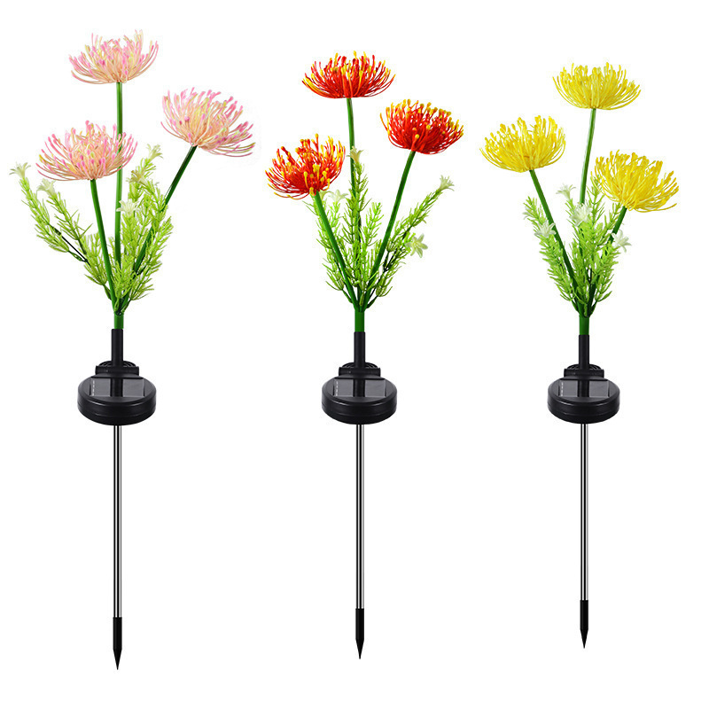 New led solar Red spider lily simulation flower ground insert light, outdoor courtyard decorative lawn light, and lighting manufacturer Item Picture