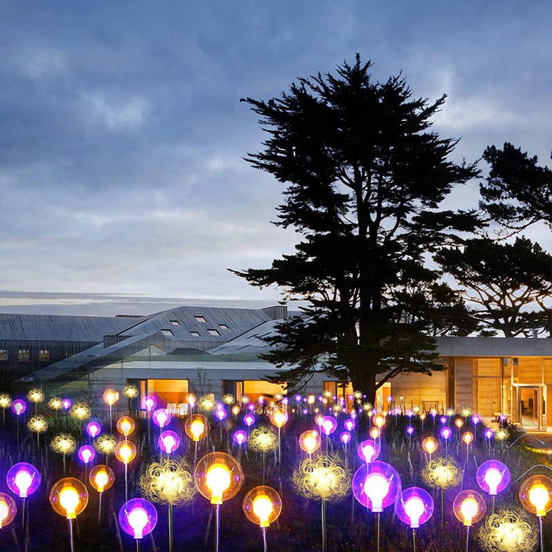 Solar landscape lights, ground socket lights, led round balls, copper wires, reeds, outdoor waterproof, villa courtyard, camping decoration full figure