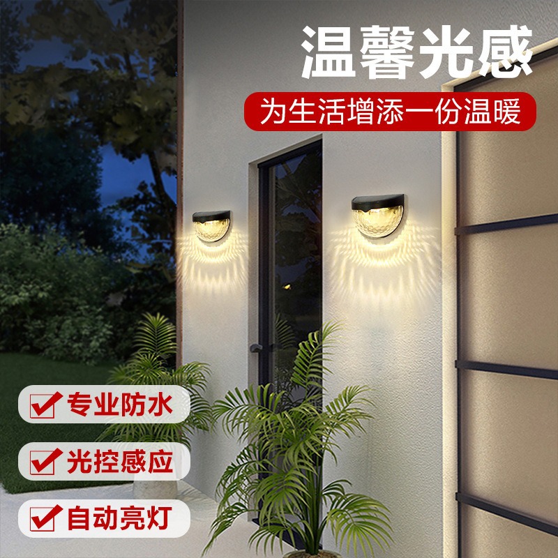 Solar fence lamps, wall lamps, garden lamps, spherical solar outdoor lamps, road lamps, solar wall-washing lamps details Picture