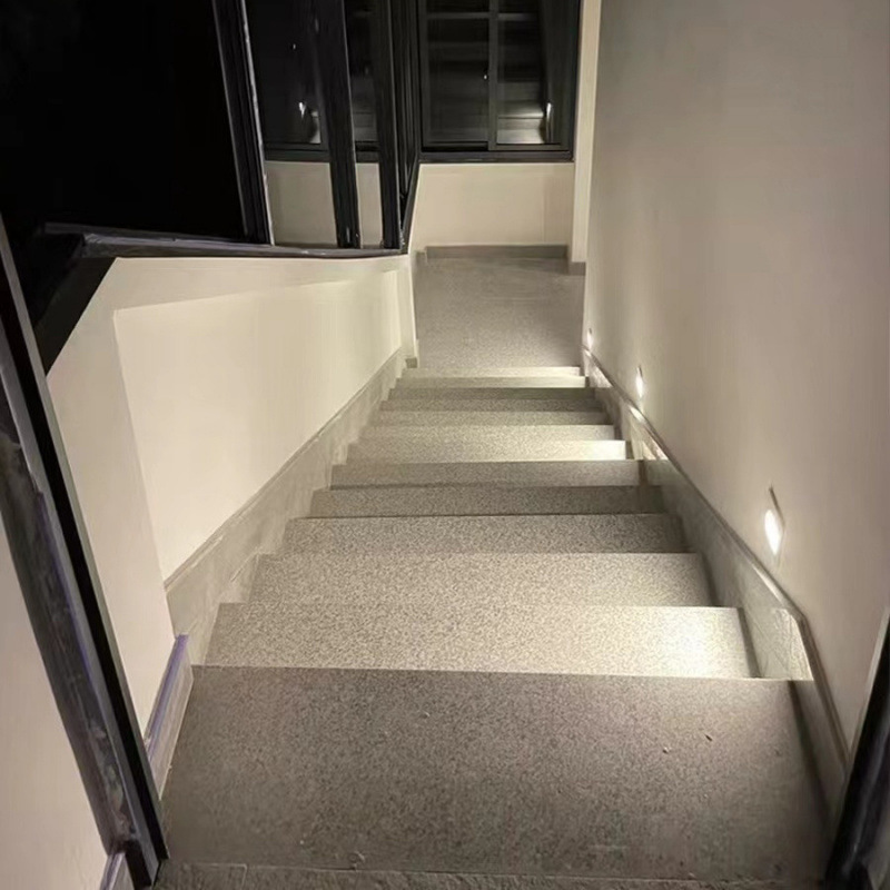 Aluminum waterproof floor lamp 86 type embedded outdoor corridor corner lamp, staircase step and staircase step sensor light Application Scenario