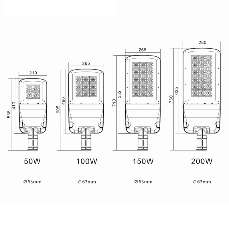 Module street lamps, outdoor engineering construction, high-brightness street lamps, rural road lighting, multi-power LED street lamp heads details Picture