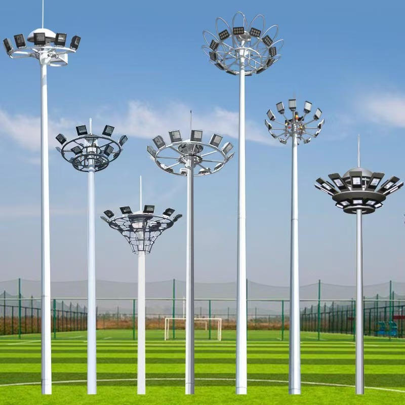 8M, 2M, 15M, 20m, 25M, 30m, 35M high-pole lamps with lifting lighting, square, stadium, port, plum blossom lighting fixtures details Picture