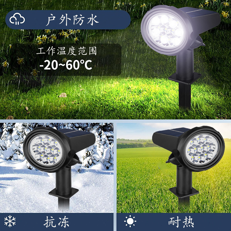 Solar spotlights, outdoor garden ground insert lights, courtyard decorative lights, solar lawn lights, led waterproof tree spotlights Application Scenario