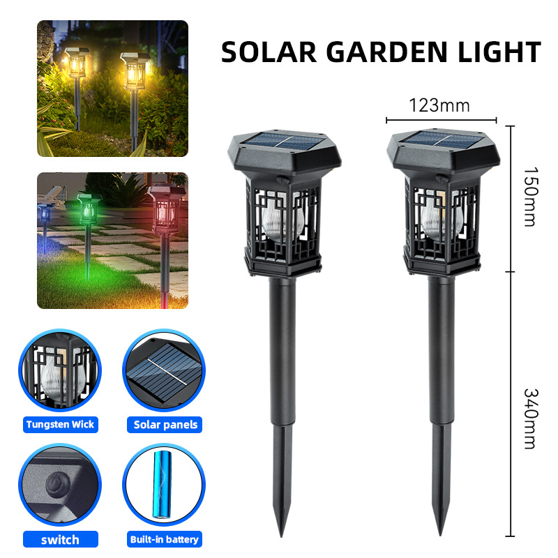 Solar-powered outdoor lawn lights, courtyard and garden decoration, home and villa waterproof night street lights, lawn layout ground insert lights details Picture