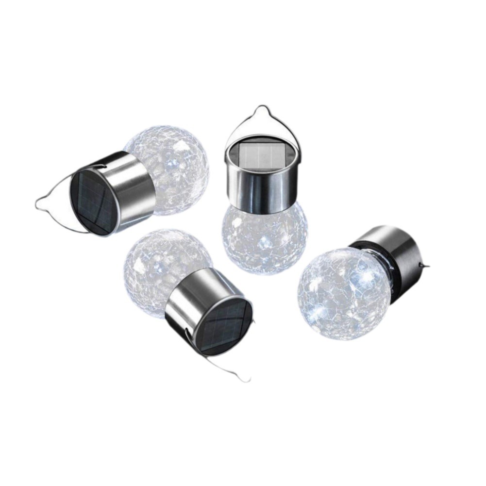 Cross-border supply of new solar outdoor waterproof hanging cracked glass LED pendant lamps for decorative courtyard landscape lights Item Picture