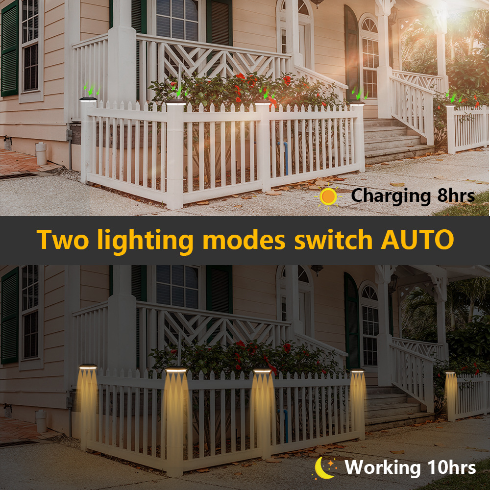 New cross-border solar column head lamp, outdoor courtyard lamp, fence column lamp, villa waterproof gate column lamp, square Application Scenario