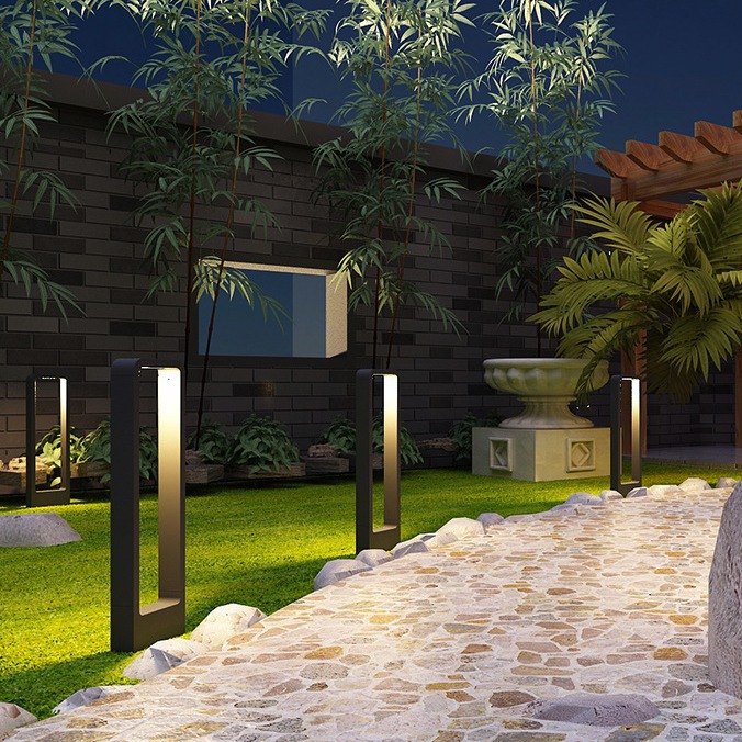 led lawn lights, outdoor waterproof, simple and modern garden, villa, courtyard, park, forest land insert lights, outdoor grassland lights Specification drawing