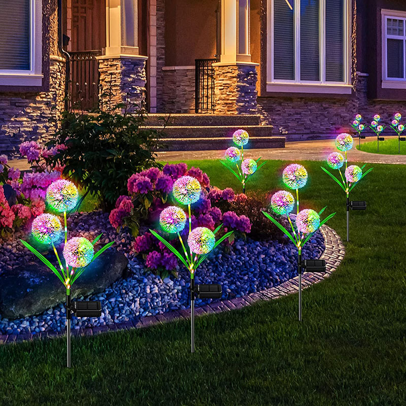 Solar lawn lights, LED dandelion lights, outdoor waterproof courtyard garden grass decorative lights, ground plug-in landscape lights Application Scenario