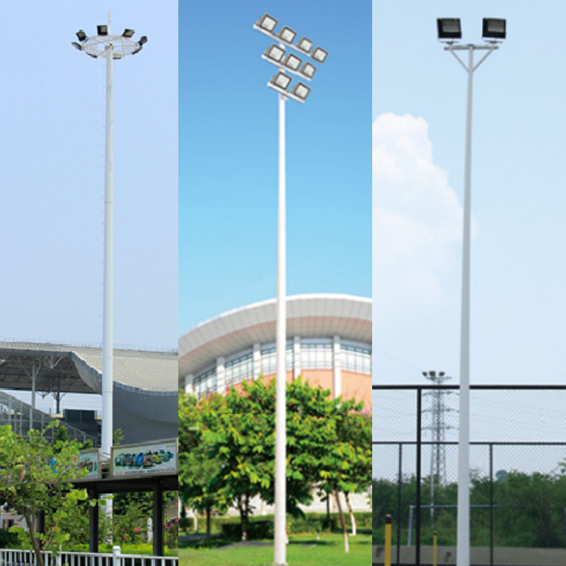The manufacturer wholesals 8-meter and 10-meter 100W medium-pole lamps for basketball courts, football fields, stadiums and high-pole ball courts details Picture