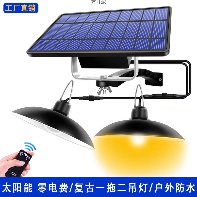 Solar chandeliers, courtyard one-to-two lamps, retro hanging lamps, decorative household lamps, wall lamps, outdoor corridor lamps, wholesale for foreign trade full figure