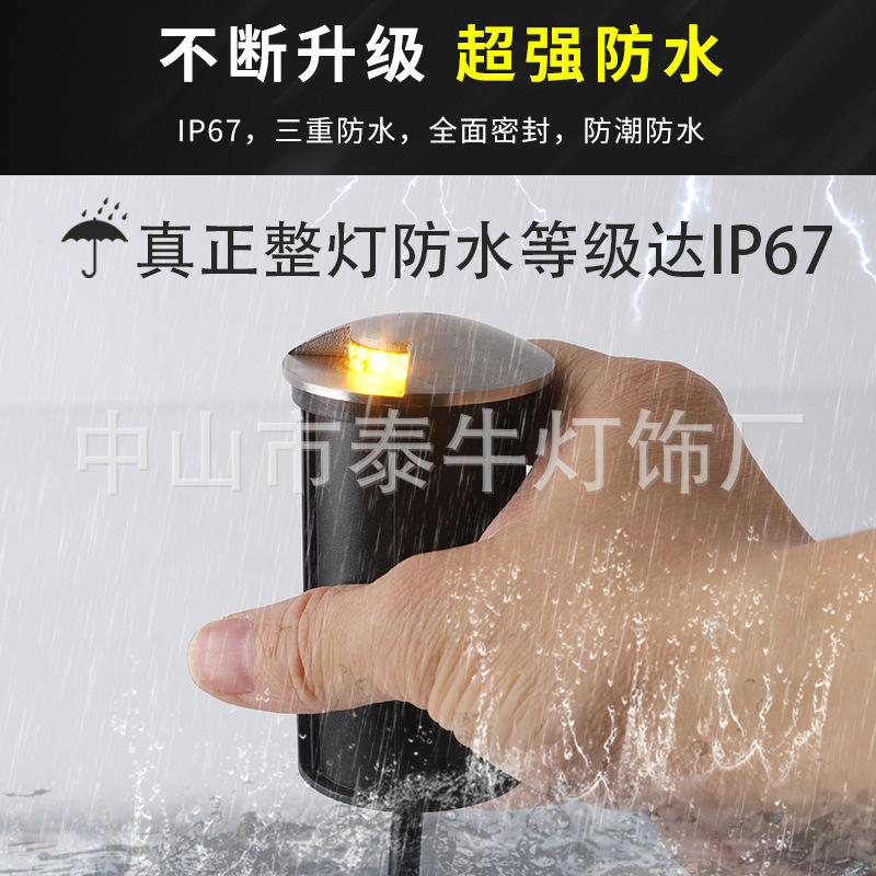 LED turtle-back light, 3W waterproof stainless steel, single-sided and double-sided luminous step light, ground passage LED translucent buried light details Picture