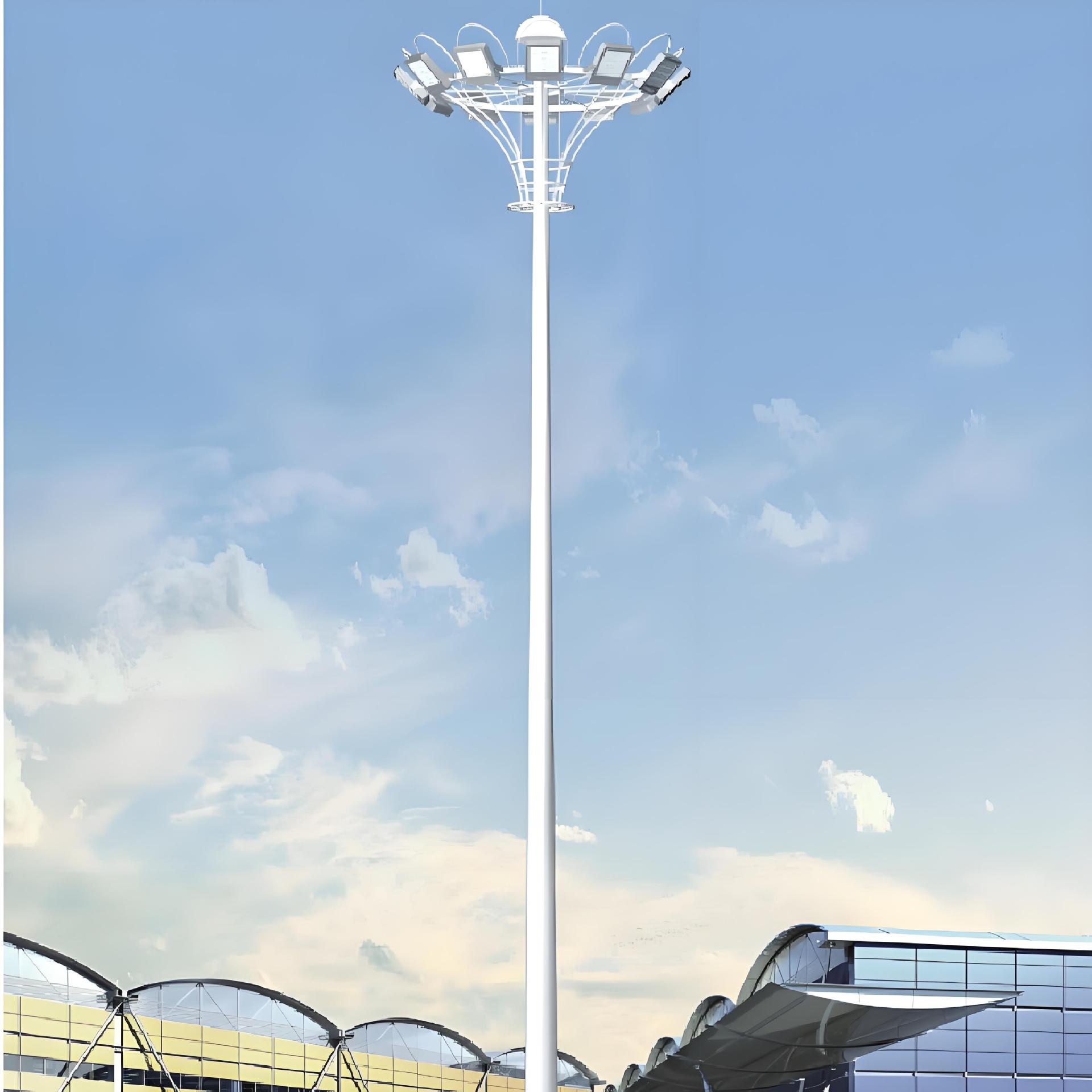 12-15 meters high mast lights, urban intersection road lighting lamps, outdoor floor-standing high mast lights, Gao Meihua Lighting fixtures Application Scenario