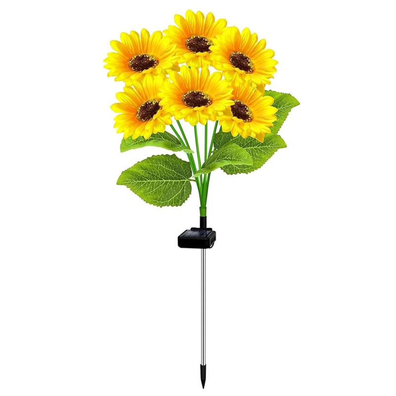 Solar-powered sunflower lanterns, outdoor lawn lights, courtyard decorative lights, waterproof landscape lights, and festive atmosphere insert lights Item Picture