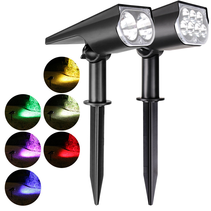 New cross-border solar spotlights, landscape tree floodlights, outdoor waterproof led ultra-bright villa courtyard lights Item Picture