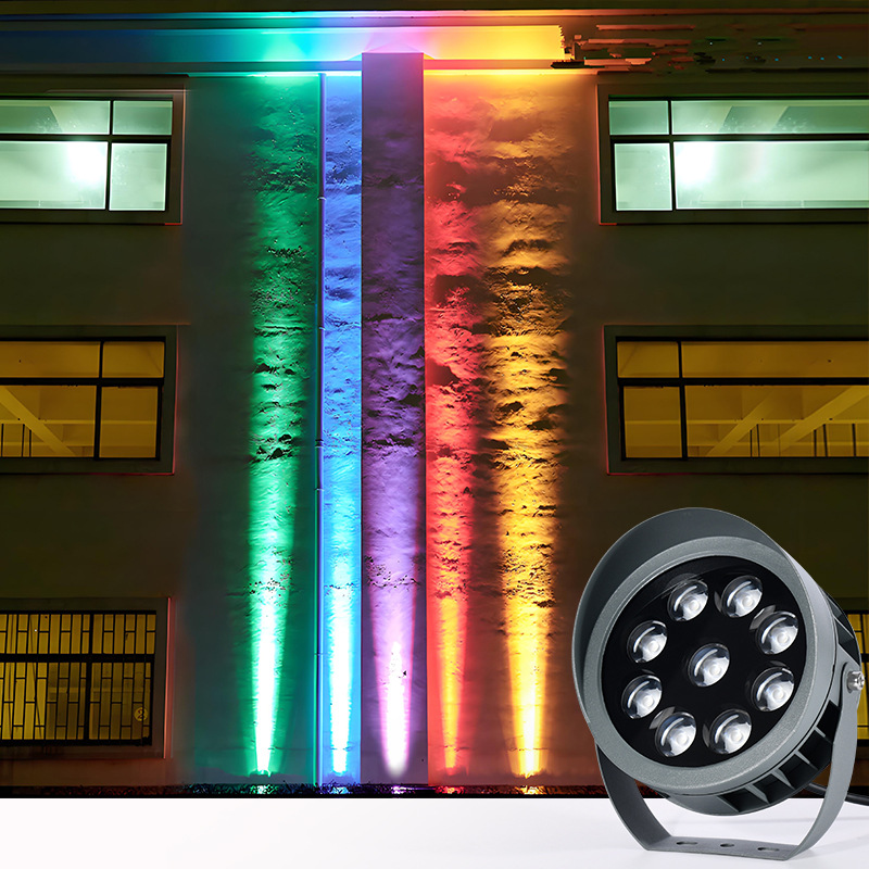 A beam of spotlight, a focused projector light, a strong long-range light column light for wall and hotel exterior wall lighting, and a waterproof projector light Application Scenario