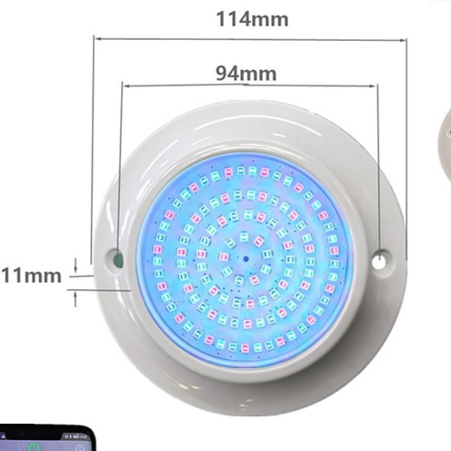Wall-mounted swimming pool light strip APP control wireless remote control external control RGB IP68 12W 85-265V input full figure