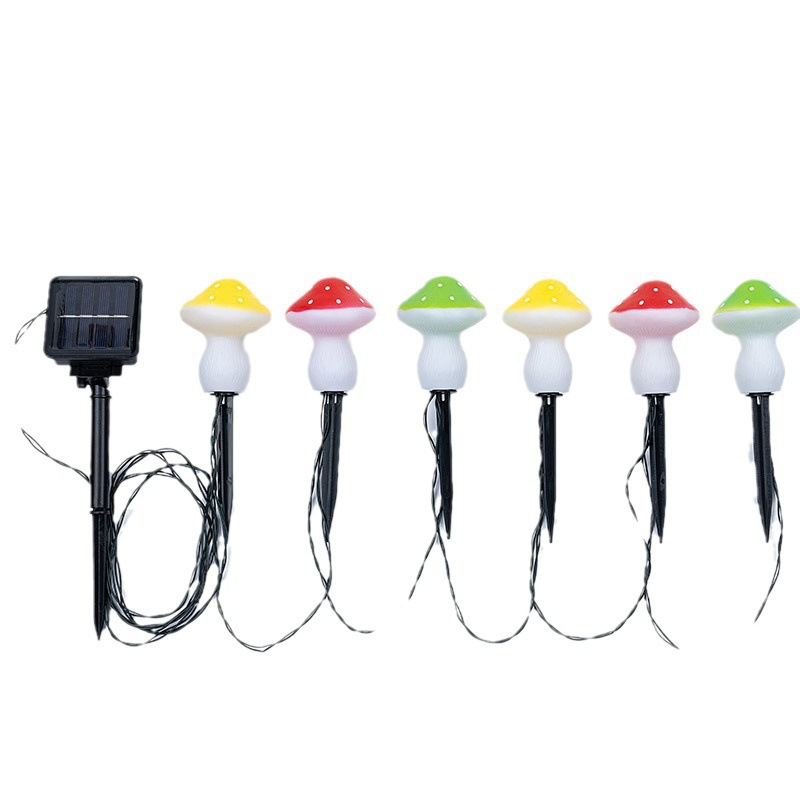 Wholesale of new cross-border solar mushroom LED light strings, outdoor garden and courtyard Christmas and festival decorative lights, and colored lights Item Picture