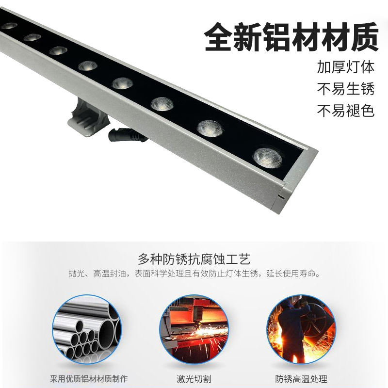 led outdoor wall-washing lights, outdoor lighting projects, building and hotel outline lights, seven-color long strip linear lights Application Scenario