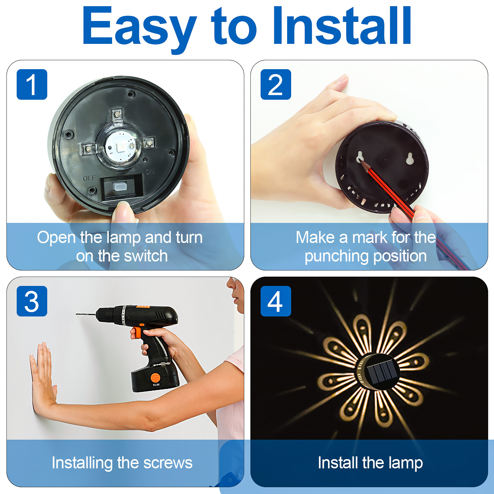 Cross-border best-selling solar wall lamps, outdoor waterproof garden lamps, automatic lighting at dark, outdoor landscape decorative atmosphere lamps Application Scenario