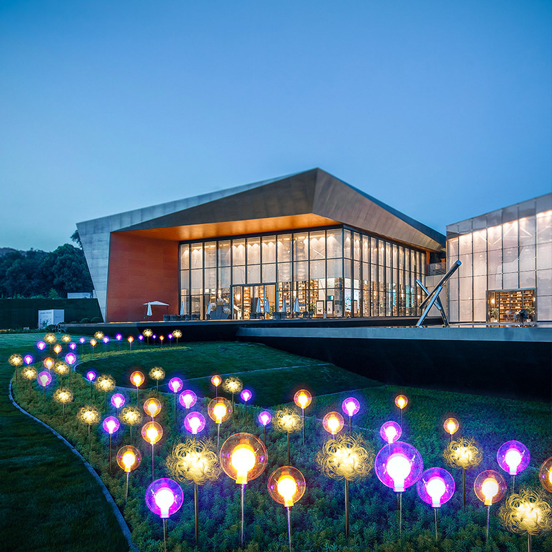 Solar landscape lights, ground socket lights, led round balls, copper wires, reeds, outdoor waterproof, villa courtyard, camping decoration Specification drawing