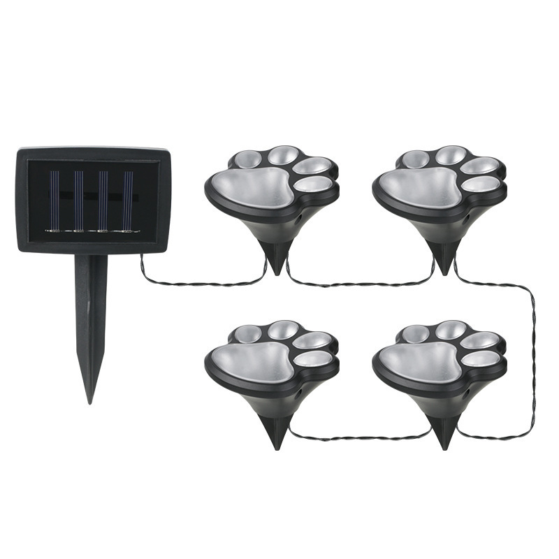 Cross-border solar dog paw light, outdoor courtyard decoration cat paw light, garden villa night light, lawn light, underground light Item Picture