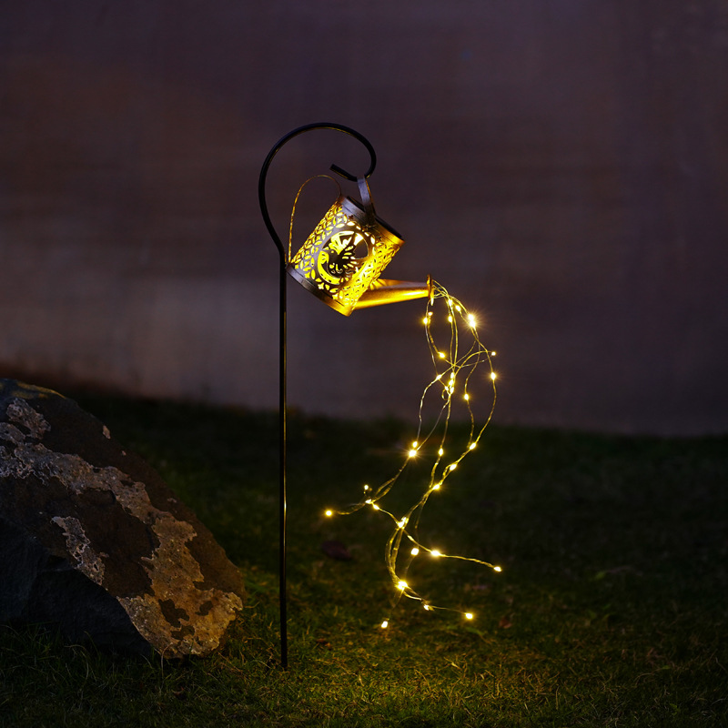 Cross-border new products: solar copper coin water bottle lamp, angel water bottle lamp, showerhead, flower fairy, child star water bottle lamp, ironwork with hollowed-out design details Picture
