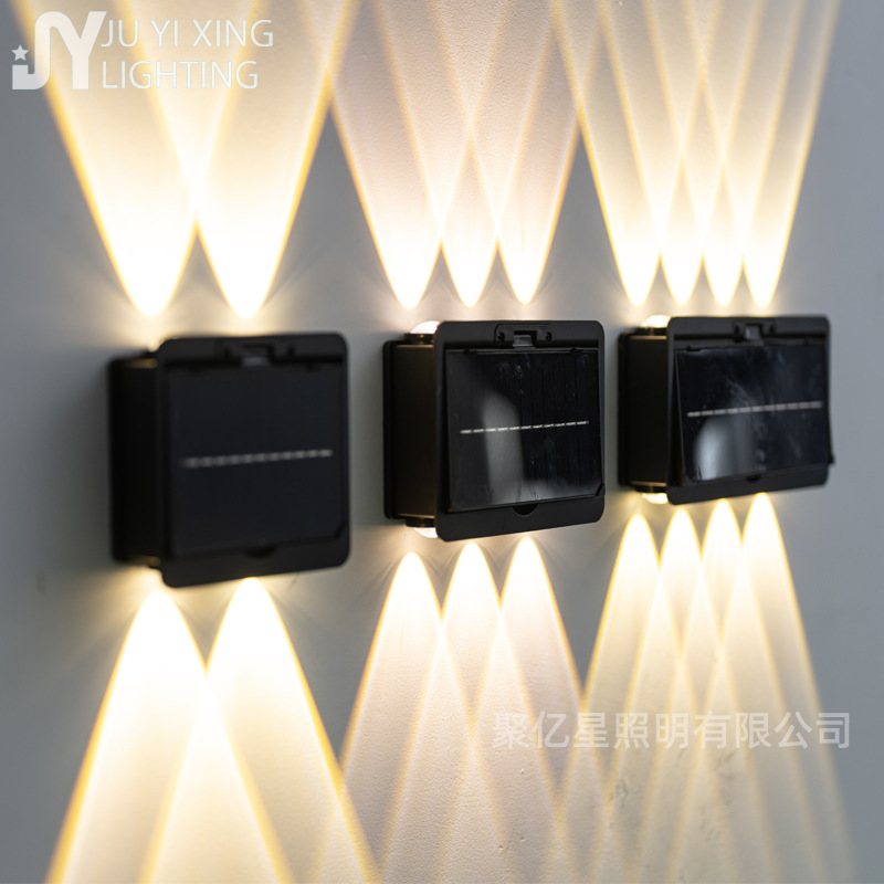 New solar outdoor wall lamp with top and bottom light, LED waterproof, courtyard villa decoration, home wall-washing lamp, cross-border full figure