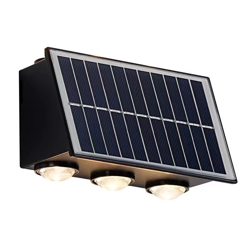 Solar wall lamps for outdoor, courtyard, landscape, balcony, outdoor, waterproof, dual-head, top and bottom lighting, creating a high-end atmosphere Item Picture