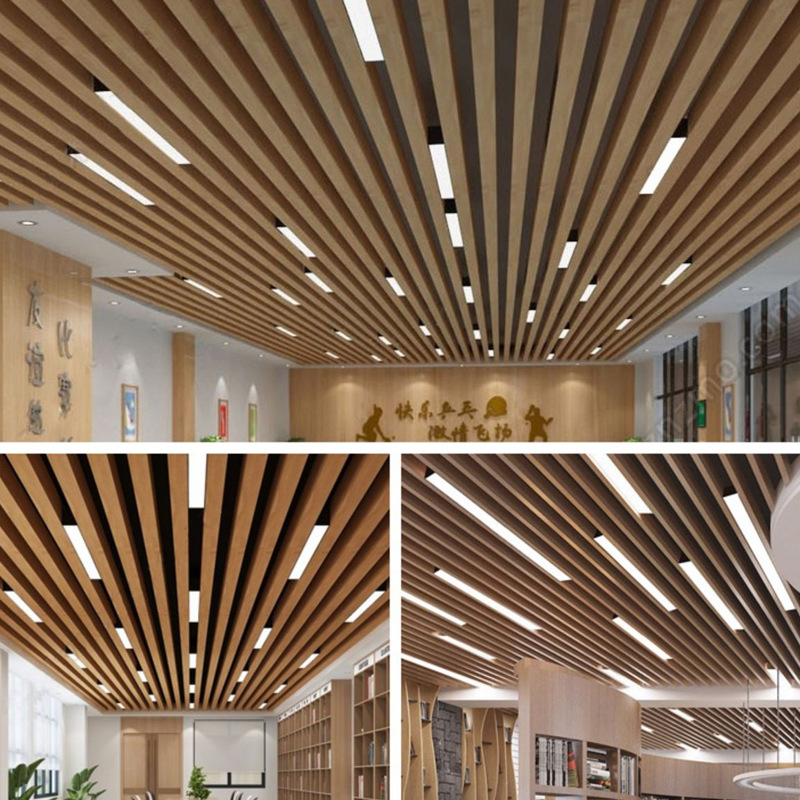 High-efficiency long strip lights, led office lights, gym strip lights, classroom and shopping mall square tube lights, office hanging line lights details Picture