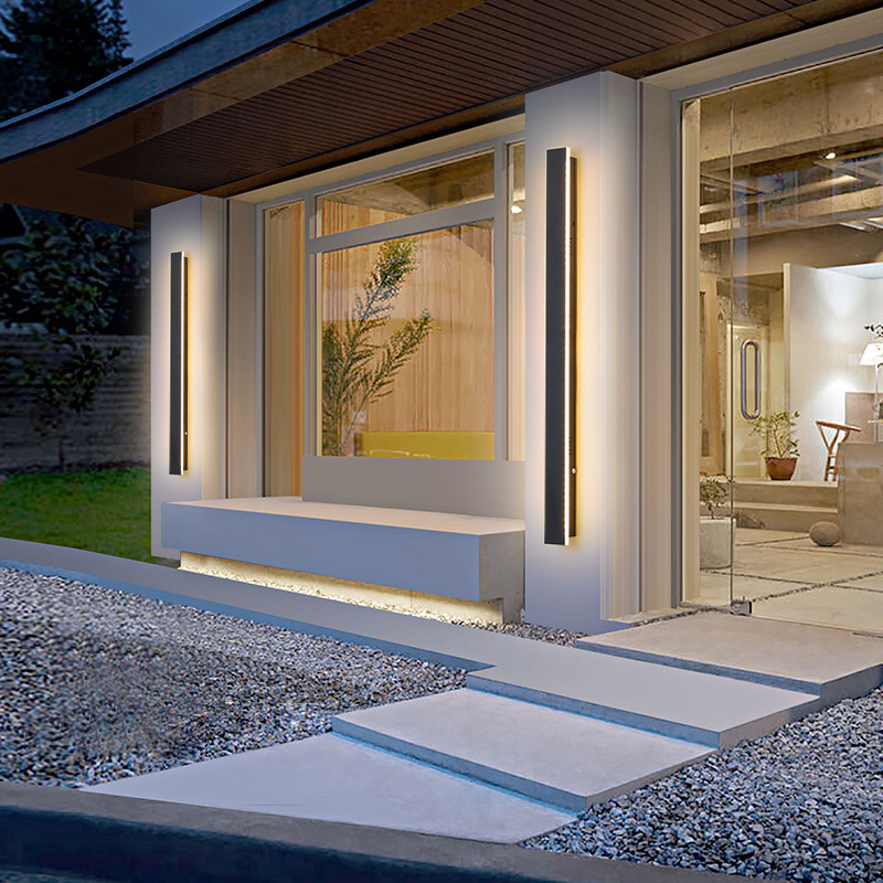 Led wall lamp, outdoor waterproof long strip wall lamp, corridor and passage lighting environment background, simple strip wall lamp BD63 Application Scenario