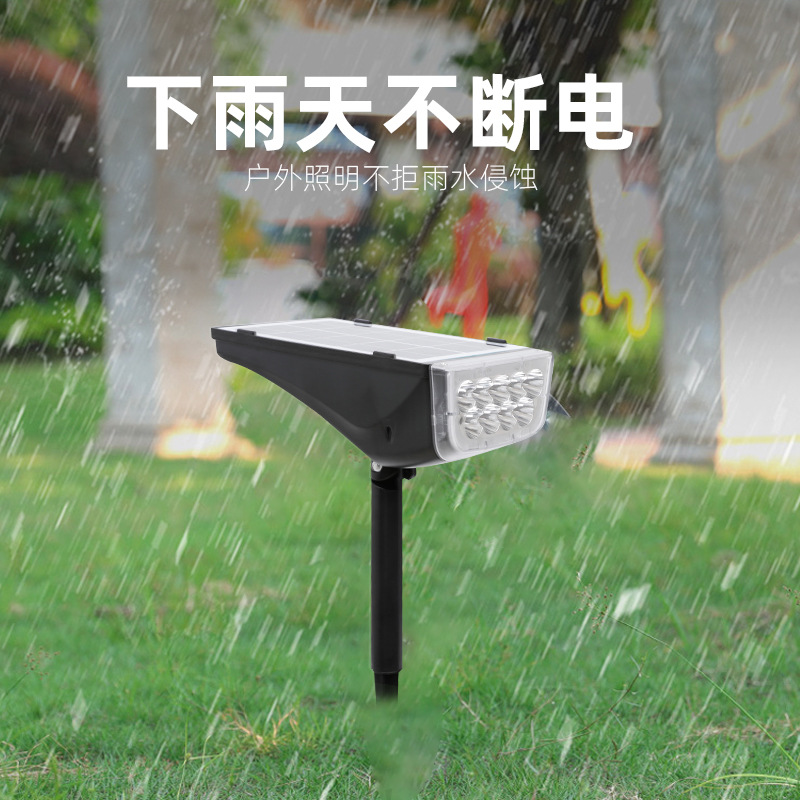 Solar lawn lights, LED outdoor yard, park, landscape, villa, square, ground plug-in lights, wall-mounted and ground plug-in dual-purpose lights Specification drawing