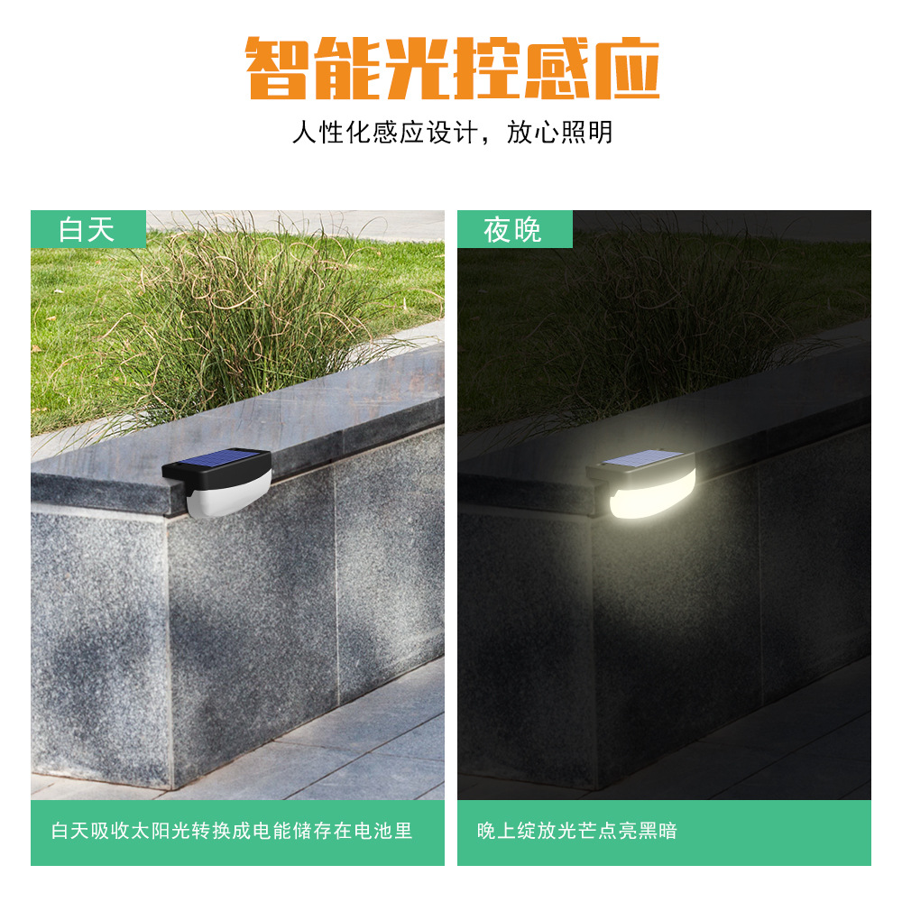 Source factory led solar step lights, high-brightness waterproof staircase lighting, outdoor decorative fence and fence lights details Picture