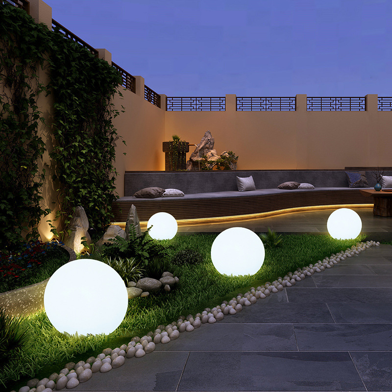 LED light-emitting spherical lights, outdoor waterproof spherical lights, courtyard landscape floor-standing decorative lights, park villa lawn lights Specification drawing