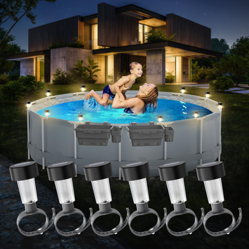 Solar LED swimming pool lights, suitable for ground swimming pool fence decoration,LED waterproof swimming pool accessories night lights details Picture
