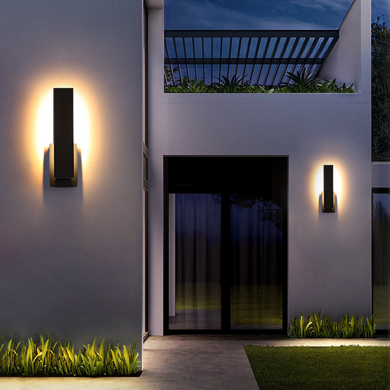 Haosen waterproof wall lamps for outdoor villas, balconies, gates, corridors, terraces and courtyards, simple and modern outdoor lighting, made of aluminum Specification drawing