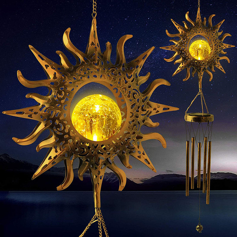 Solar moon wind chimes, Amazon cross-border handicrafts, home hanging ornaments, courtyard metal creative gifts Application Scenario