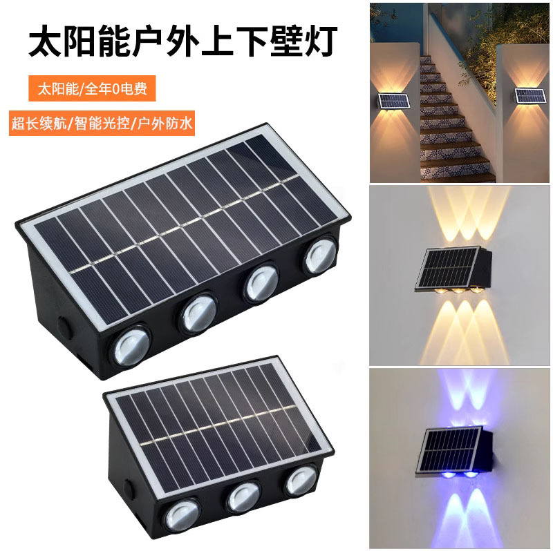 Classic solar outdoor garden light, home garden landscape, outdoor wall-washing spotlight, balcony atmosphere decoration enclosure details Picture
