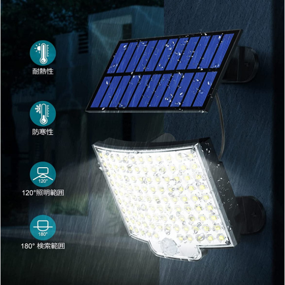 Solar split wall lamp 106LED remote control human body sensor wall lamp, indoor and outdoor details Picture