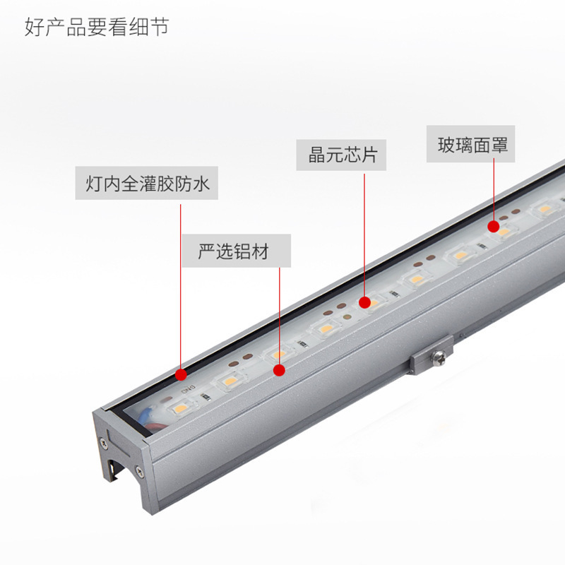 Outdoor 12W led strip light, waterproof, seven-color lighting, circular strip light, guardrail tube, contour light Item Picture